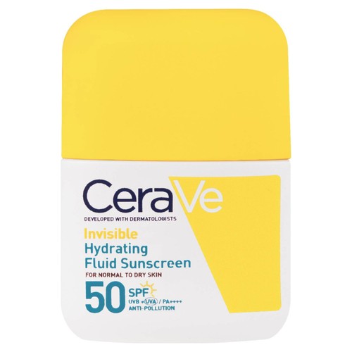 CeraVe Invisible Hydrating Fluid Sunscreen SPF 50, for normal to dry skin