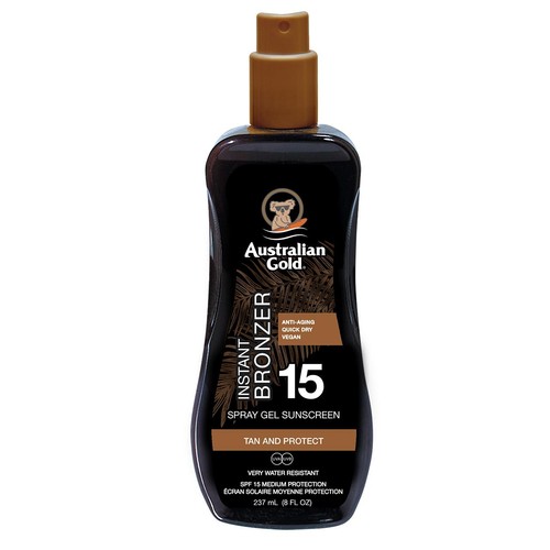 Australian Gold SPF 15 Sunscreen Spray with Instant Bronzer