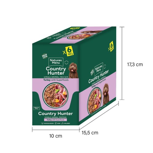 Natures Menu Country Hunter Turkey Wet Dog Food Pouches