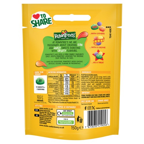 Rowntree's Jelly Tots Sweets Sharing Bag