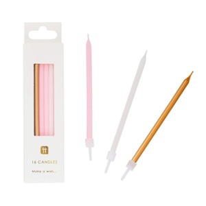 Talking Tables Gold, White & Pink Candles