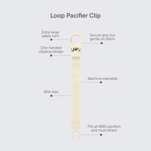 BIBS Pacifier Clip Loop Ivory