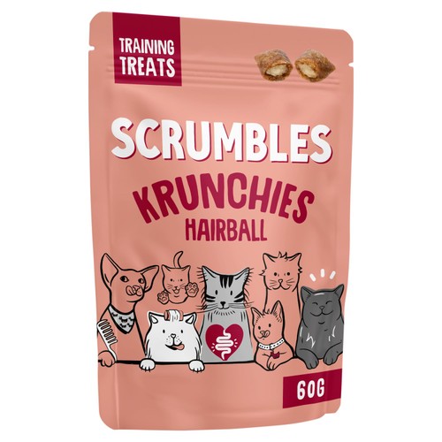 Scrumbles Anti Hairball Krunchies Cat Treat