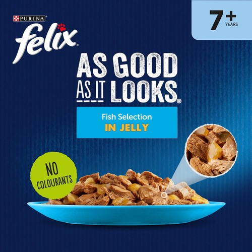 Felix As Good As it Looks Senior 7+ Fish in Jelly Wet Cat Food