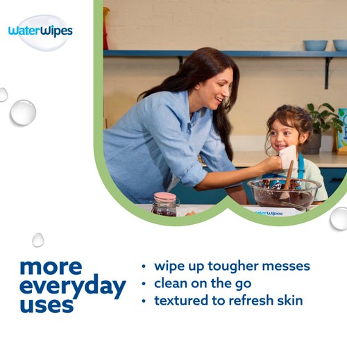 WaterWipes Baby Wipes Sensitive Weaning Plastic Free Wipes 60 Wipes