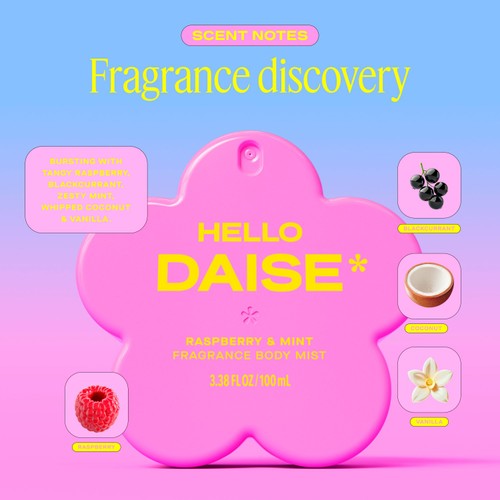 DAISE Hello Fragrance Body Mist in Raspberry & Mint