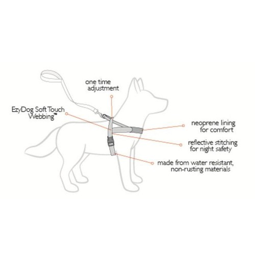 EzyDog Quick Fit Red Dog Harness Medium