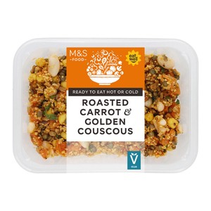 Roasted Carrot & Golden Couscous with Harissa Dressing