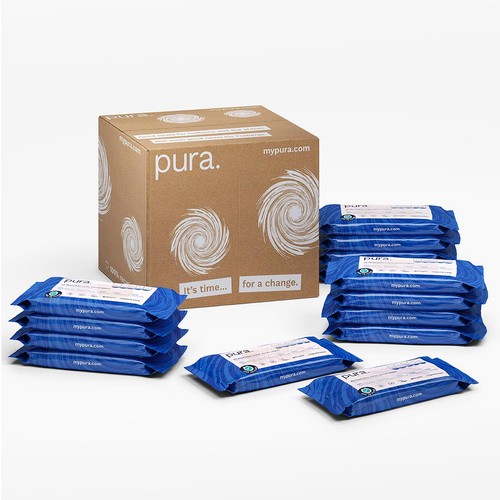 Pura Flushable Toilet Tissue Wipes, Multipack