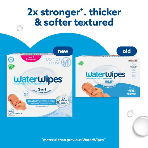 WaterWipes Sensitive Newborn Biodegradable Wipes - 1080 Wipes