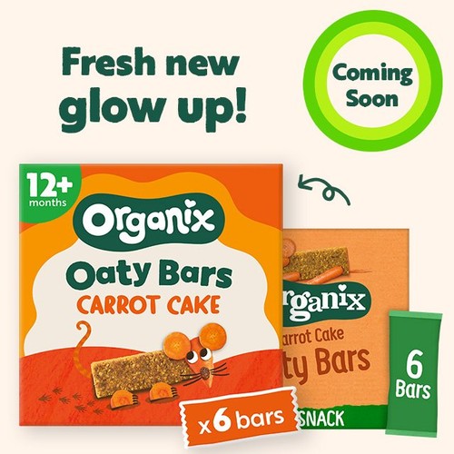 Organix Carrot Cake Oaty Bars Toddler Snack Multipack 12+ Months