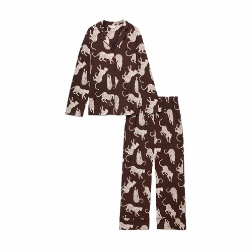 M&S Soft Touch Revere Flatpack PJ, XL, Brown Mix