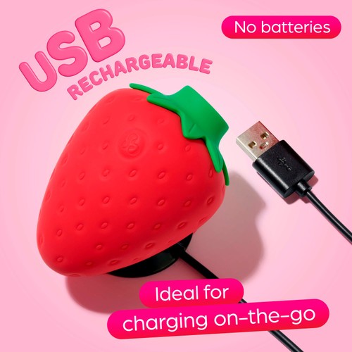 So Divine Strawberry Rechargeable Clitoral Suction Vibrator