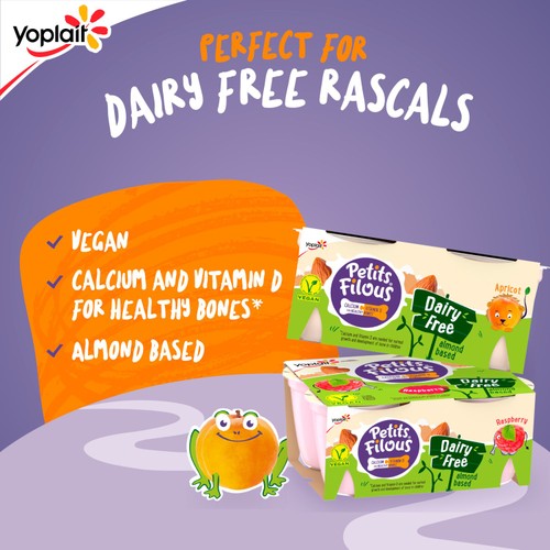 Petits Filous Kids Dairy Free Raspberry Yoghurt Pots