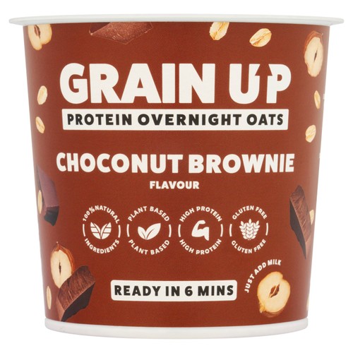 Grain Up Protein Overnight Oats Choconut Brownie Flavour Pot