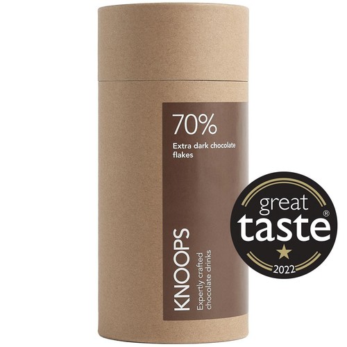 Knoops 70% Extra Dark Hot Chocolate Flakes Tube