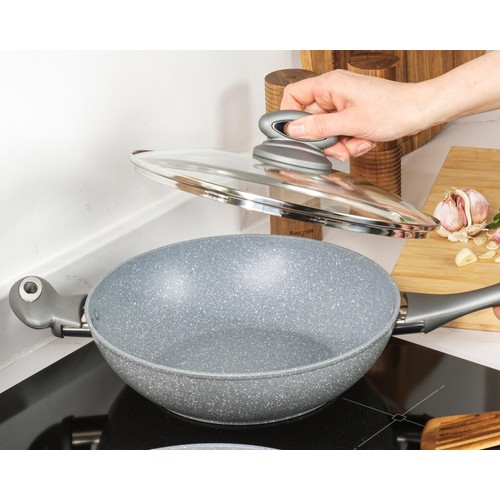 Salter Marblestone 28cm Wok Grey