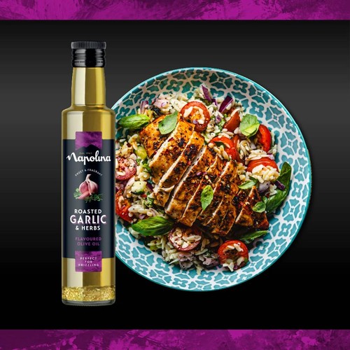 Napolina Roasted Garlic and Herbs Flavoured Olive Oil 250ml