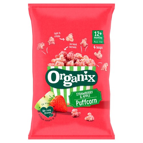 Organix Strawberry Puffcorn Toddler Snacks Multipack 12 months+