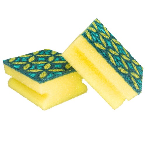 Spontex Mosaik Washups - 5x Longer Lasting Washing Up Sponge Scourers