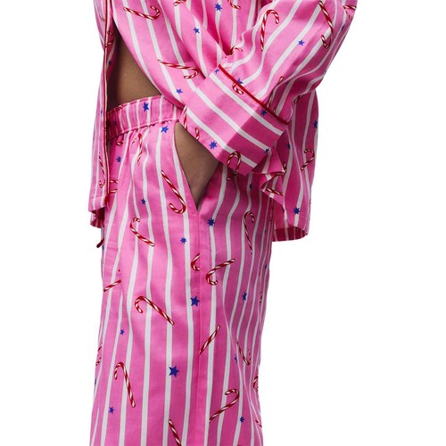 M&S Womens Striped Pyjama Set, 20, Pink 