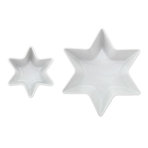 Mikasa Chalk Porcelain Star Shaped Bowls