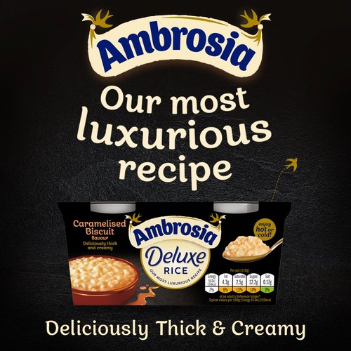 Ambrosia Deluxe Rice Pudding Caramelised Biscuit Pots