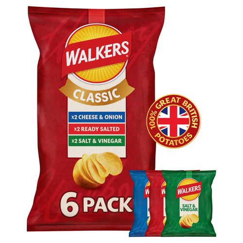 Walkers Classic Variety Multipack Crisps 6x25g