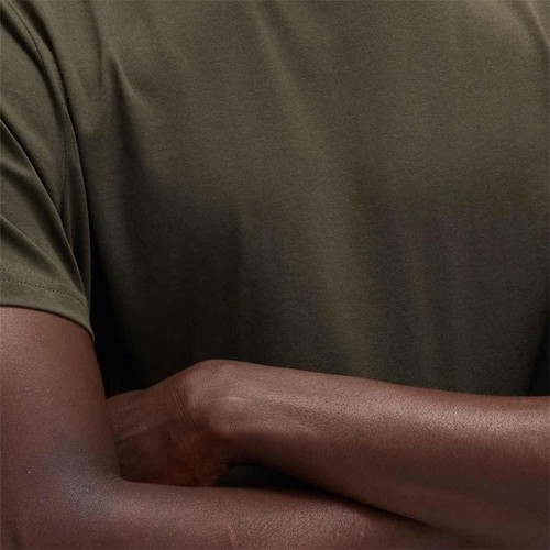 M&S Mens Pure Cotton Crew Neck T-Shirt, L, Forest Green