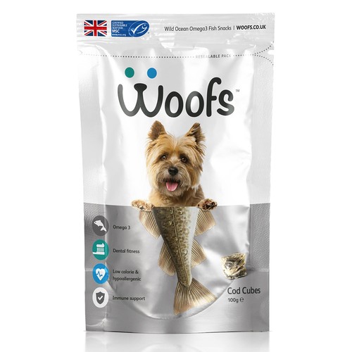 Woofs Cod Cubes Dog Treats - 100% Natural MSC Fish