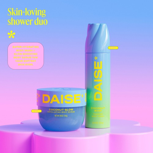 DAISE Foaming Body Wash in Coconut Whip, Ultra Hydrating for Skin