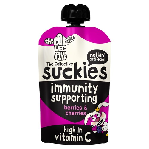 The Collective Suckies Immunity Supporting Berries & Cherries Yoghurt Pouch