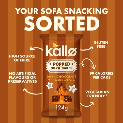 Kallo Dark Chocolate & Salted Caramel Popped Corn Cakes