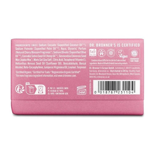 Dr Bronner Cherry Blossom Organic Multi-Purpose Bar Soap