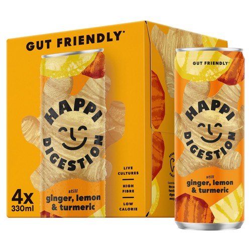 HAPPI Digest Ginger Turmeric and Lemon 4 Pack