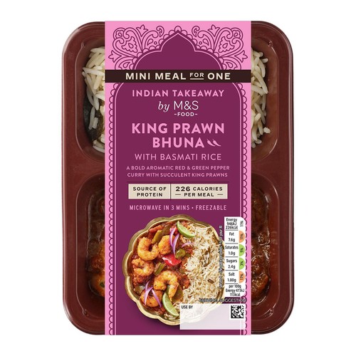 M&S King Prawn Bhuna with Basmati Rice Serves 1