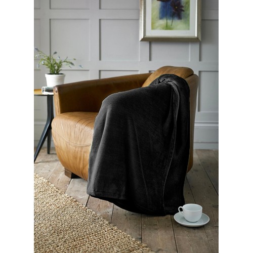 Deyongs Snuggle Touch Throw Extra Large, Carbon