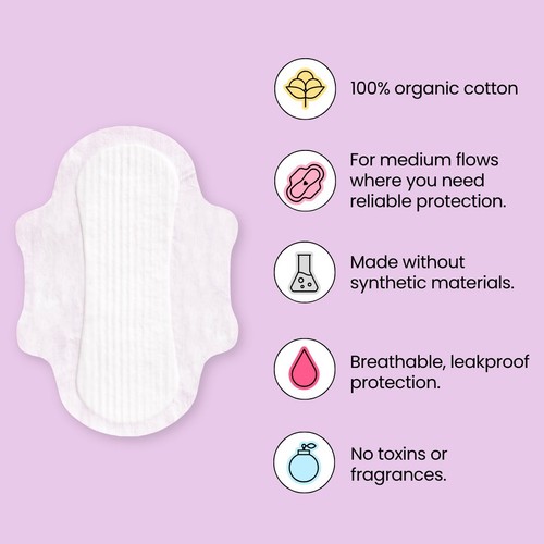 TOTM Organic Cotton Pad Medium Flow