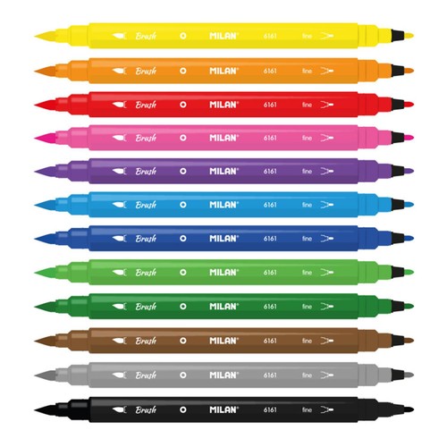 MILAN Metal Box 12 dual tip fibrepens