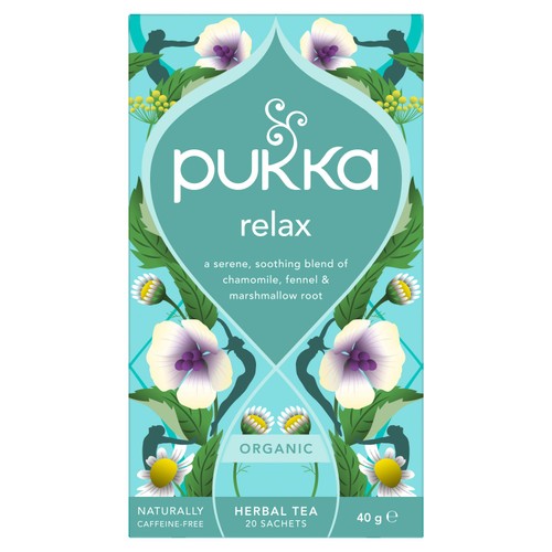 Pukka Organic Relax Tea With Chamomile x20 Home Compostable Herbal Tea Bags