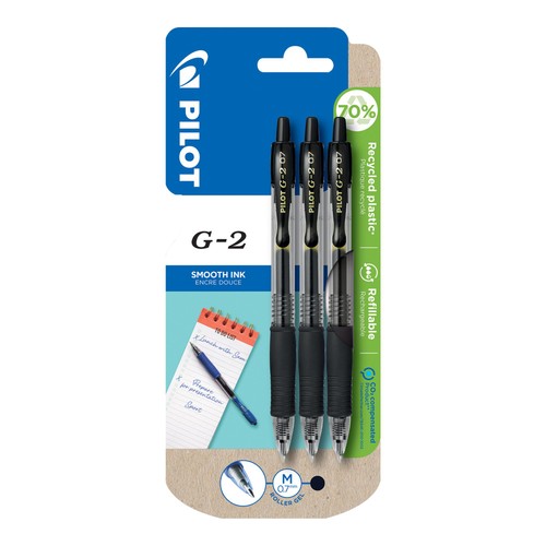 Pilot G2 07 Gel Ink Rollerball Pen - Medium - Black