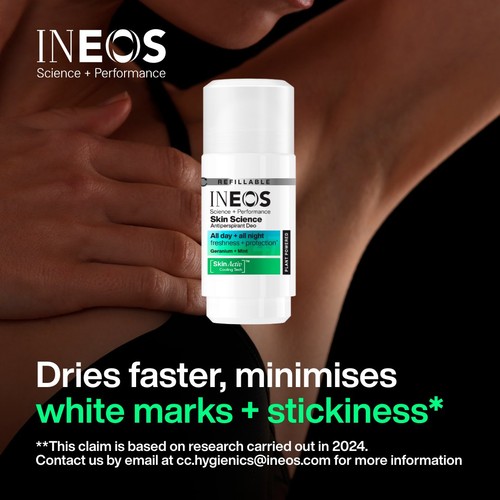 INEOS Skin Science Antiperspirant Deodorant Roll On Geranium & Mint