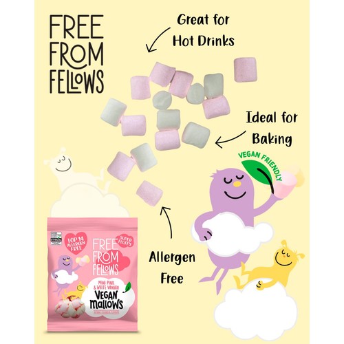 Free From Fellows Vegan Vanilla Pink & White Mini mallow