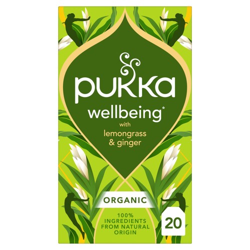 Pukka Organic Lemongrass & Ginger Tea x20 Home-Compostable Herbal Tea Bags