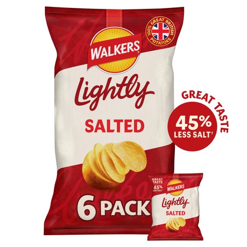Walkers Lightly Salted Multipack Crisps 6x25g