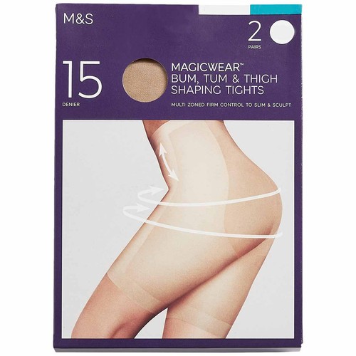 M&S Womens 15 Denier Magicwear Tights, Large, Rose Quartz