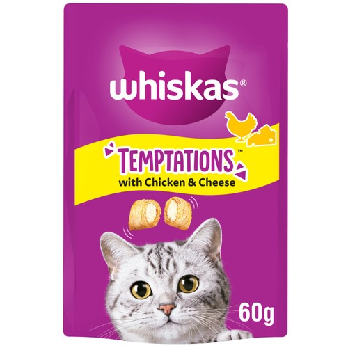 Whiskas Temptations Adult Cat Treat Biscuits with Chicken & Cheese