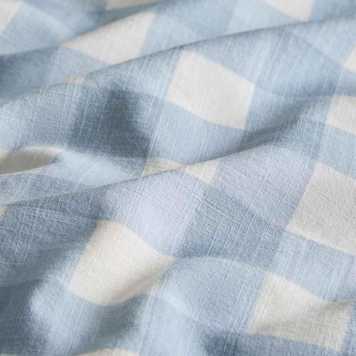 M&S Cotton Gingham Bedding Set, Single Blue