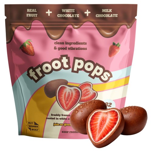 Froot Pops Freshly Frozen Strawberries Coated in White & Milk Chocolate