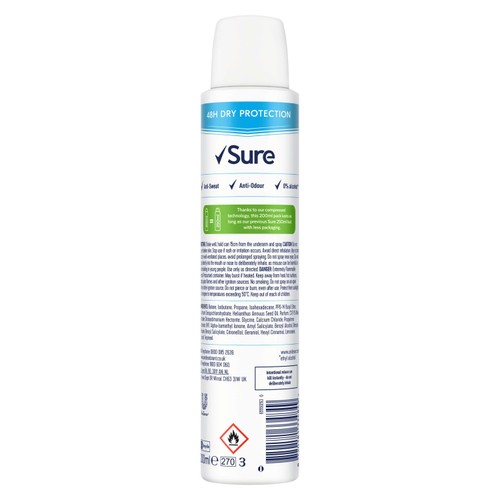 Sure Women Antiperspirant Deodorant Cotton Dry Aerosol